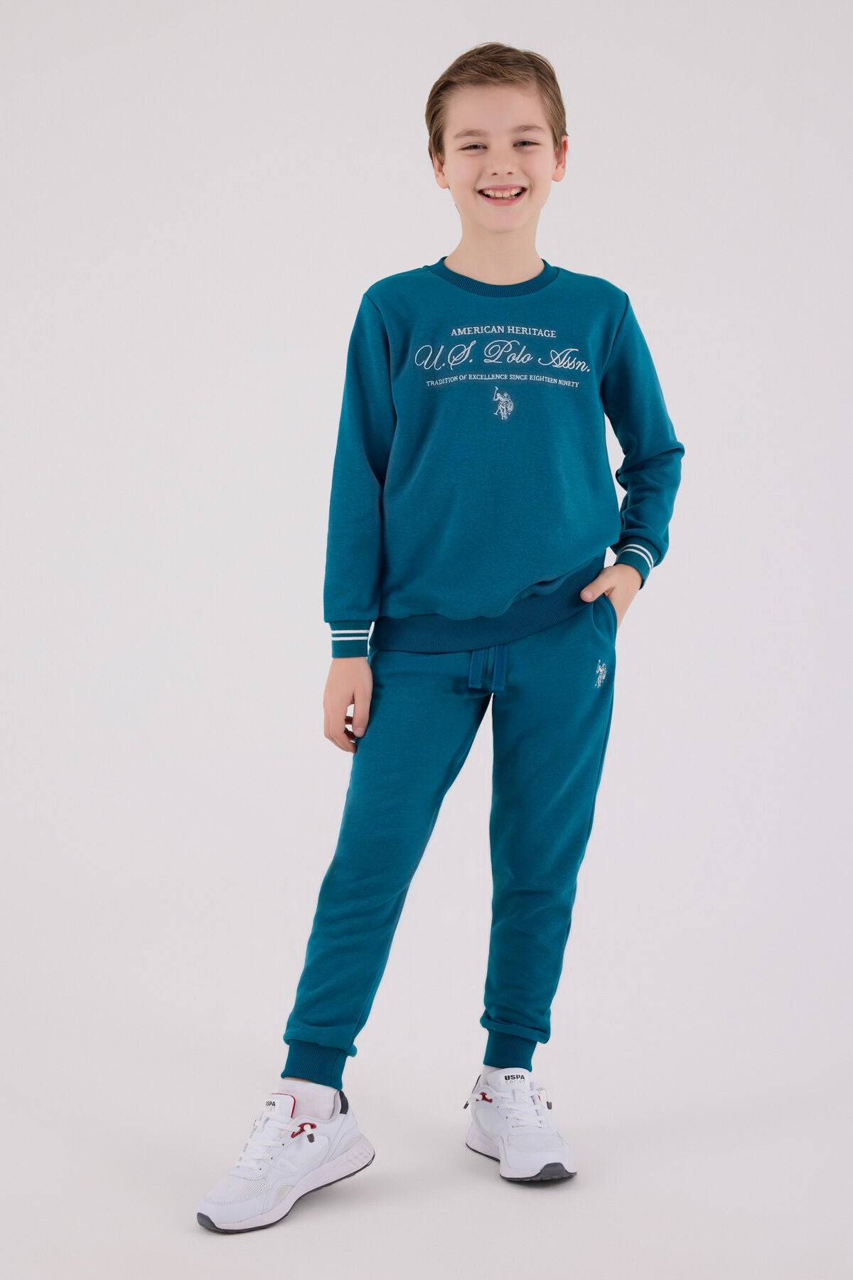 U.S. Polo Assn. Boys Duck Green Jumpsuit Set