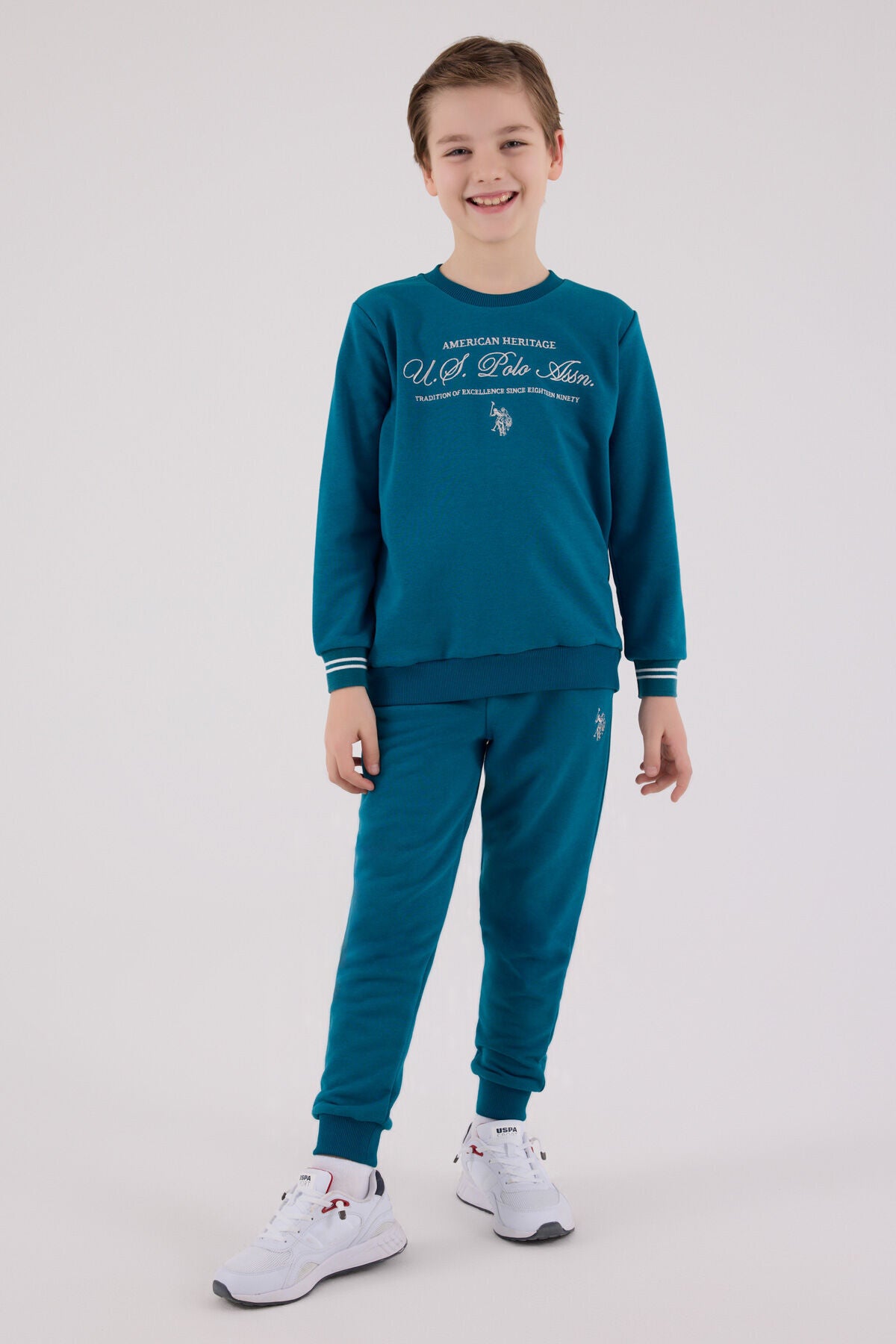 U.S. Polo Assn. Boys Duck Green Jumpsuit Set