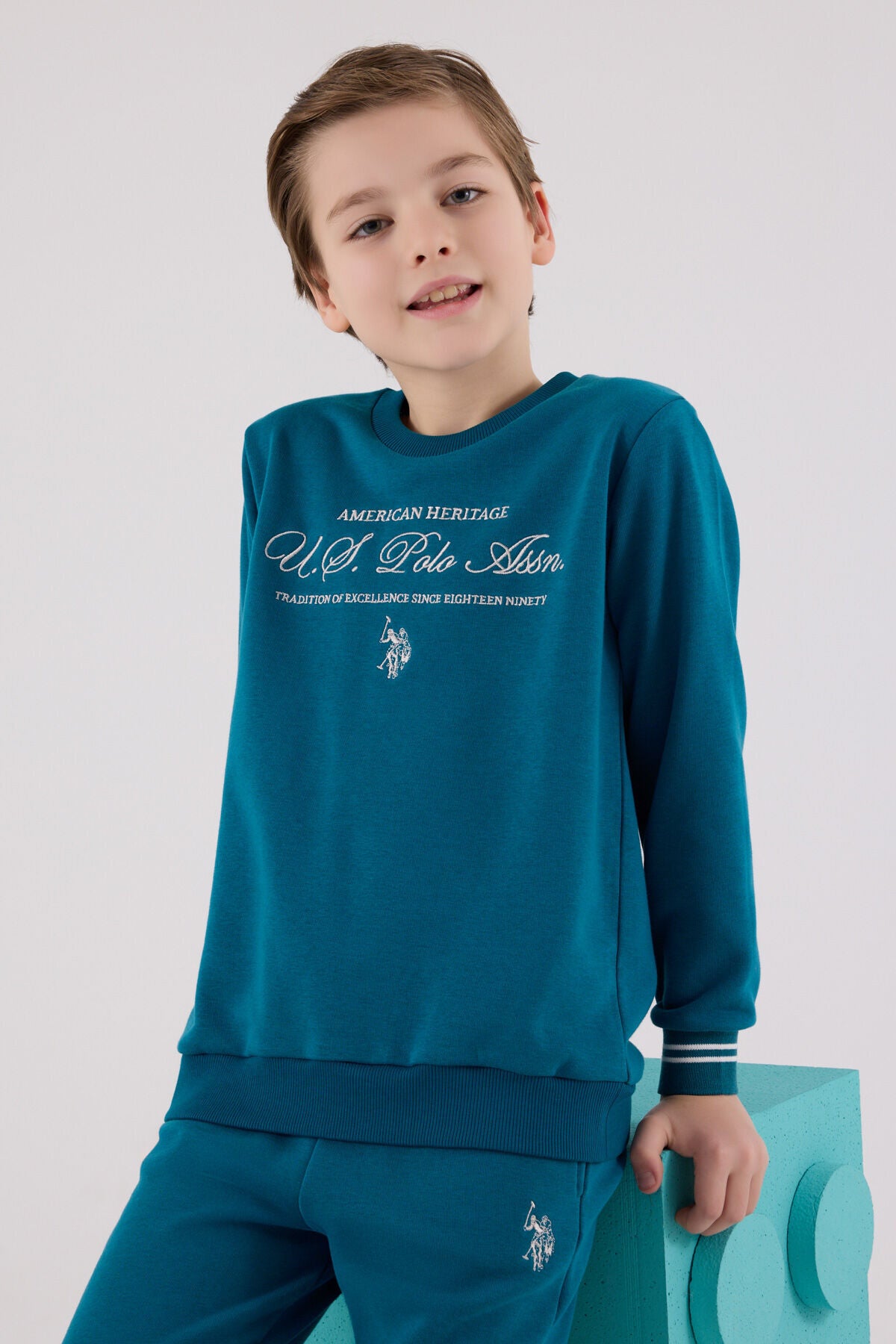 U.S. Polo Assn. Boys Duck Green Jumpsuit Set