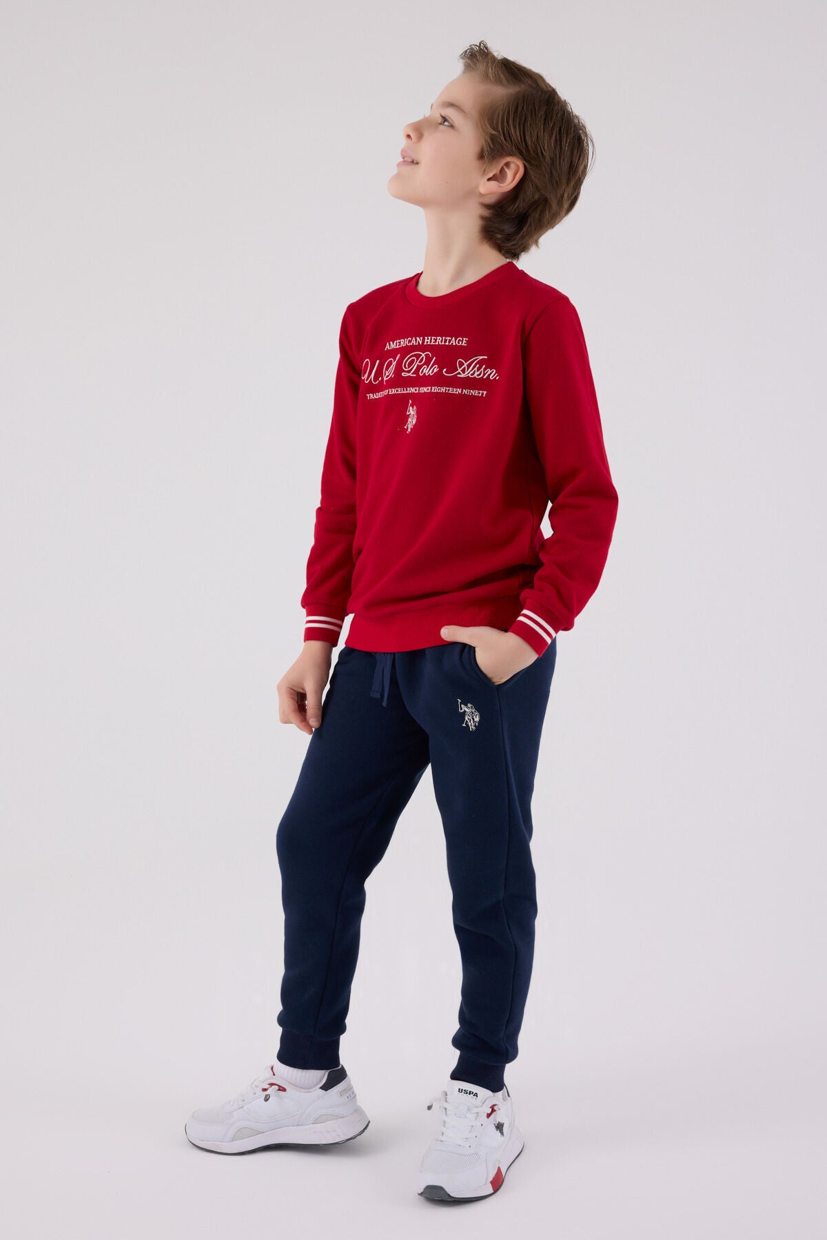 U.S. Polo Assn Boys Red Tracksuit Set