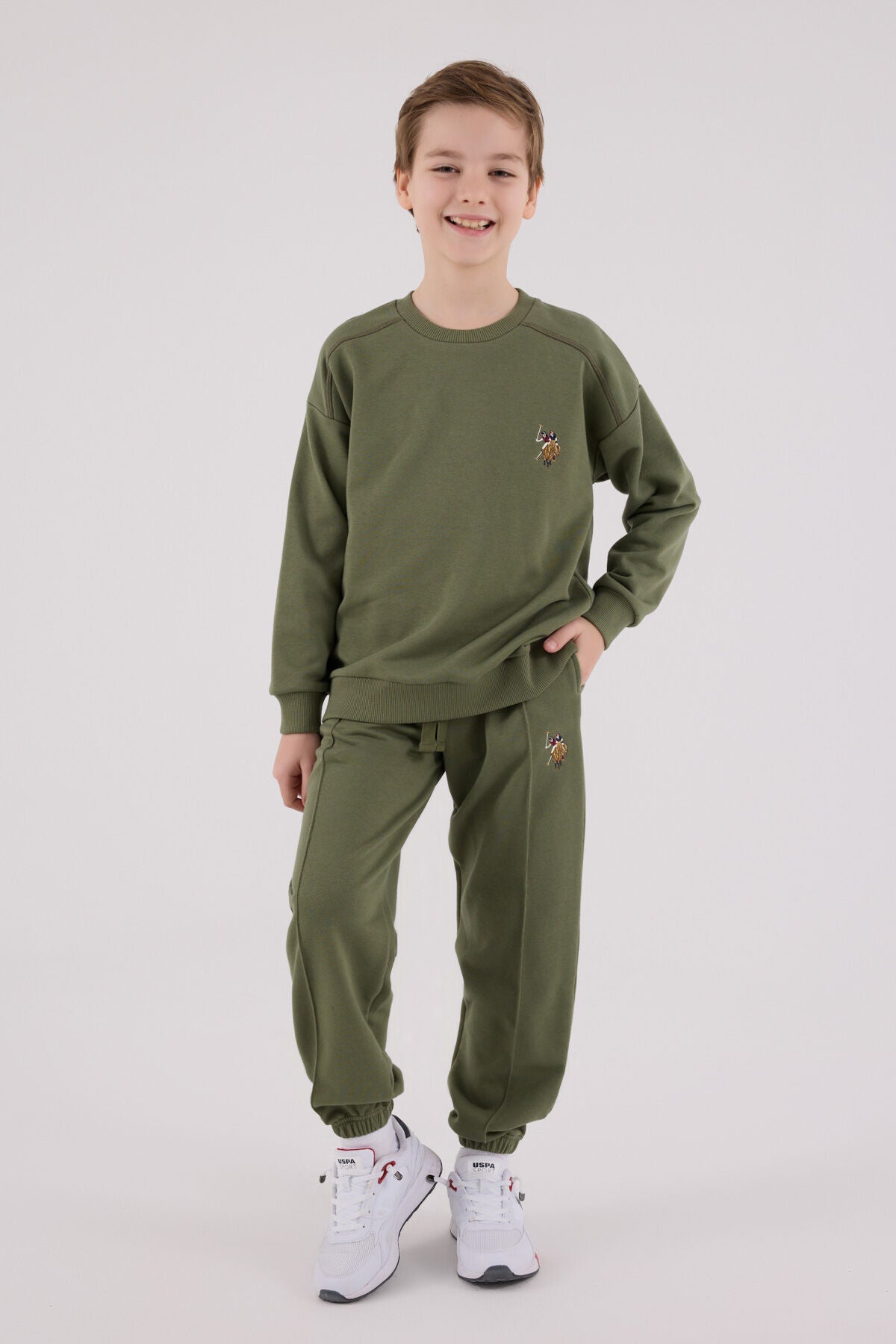 U.S. Polo Assn Boys Khaki Tracksuit Set