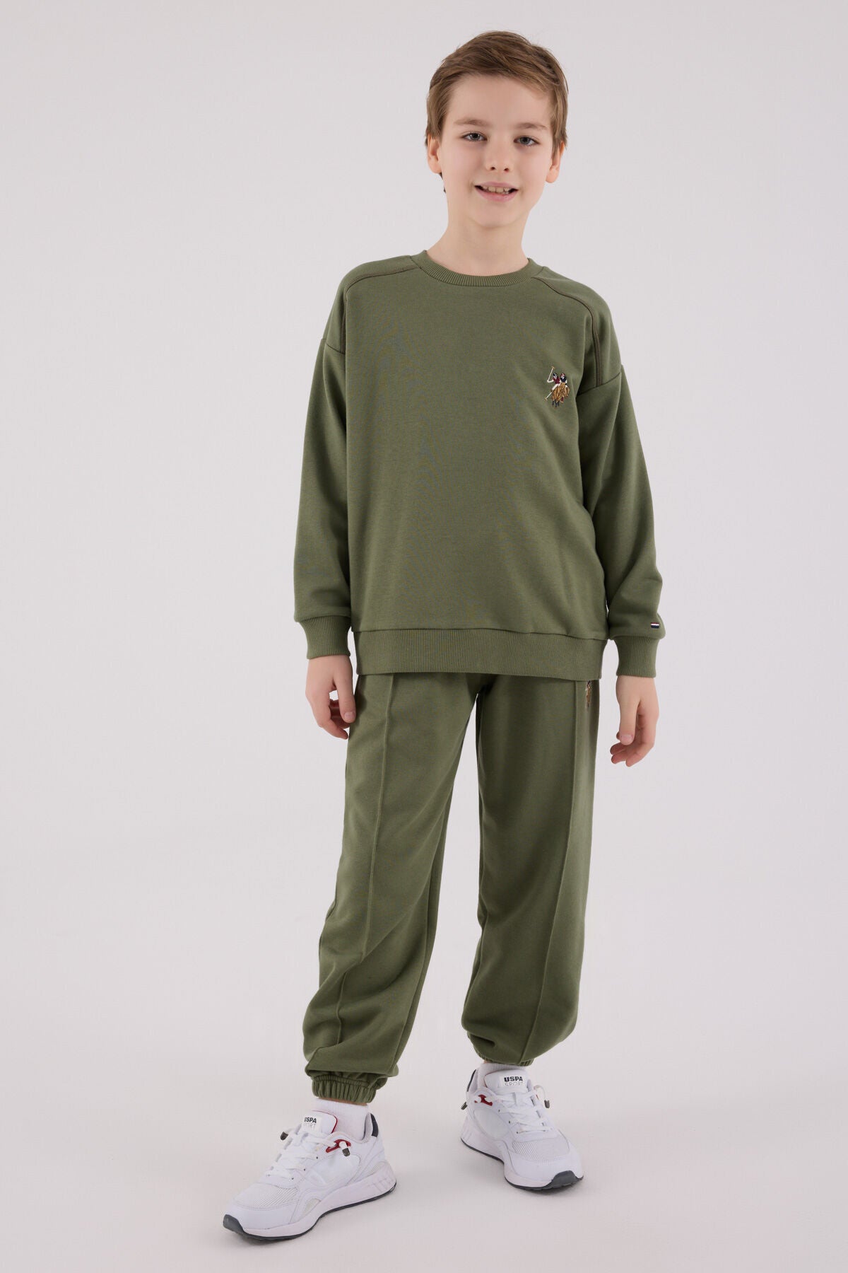 U.S. Polo Assn Boys Khaki Tracksuit Set