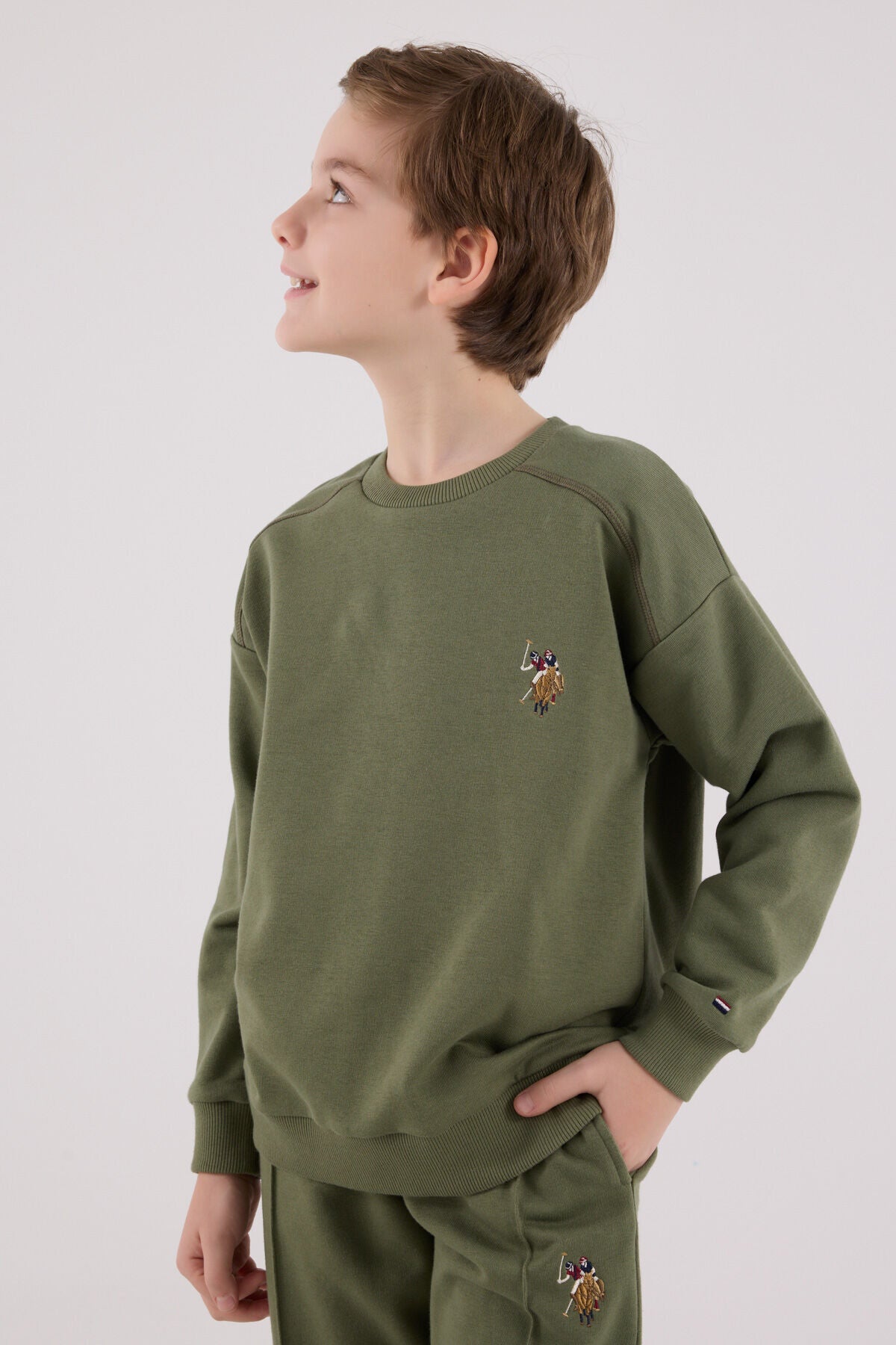 U.S. Polo Assn Boys Khaki Tracksuit Set