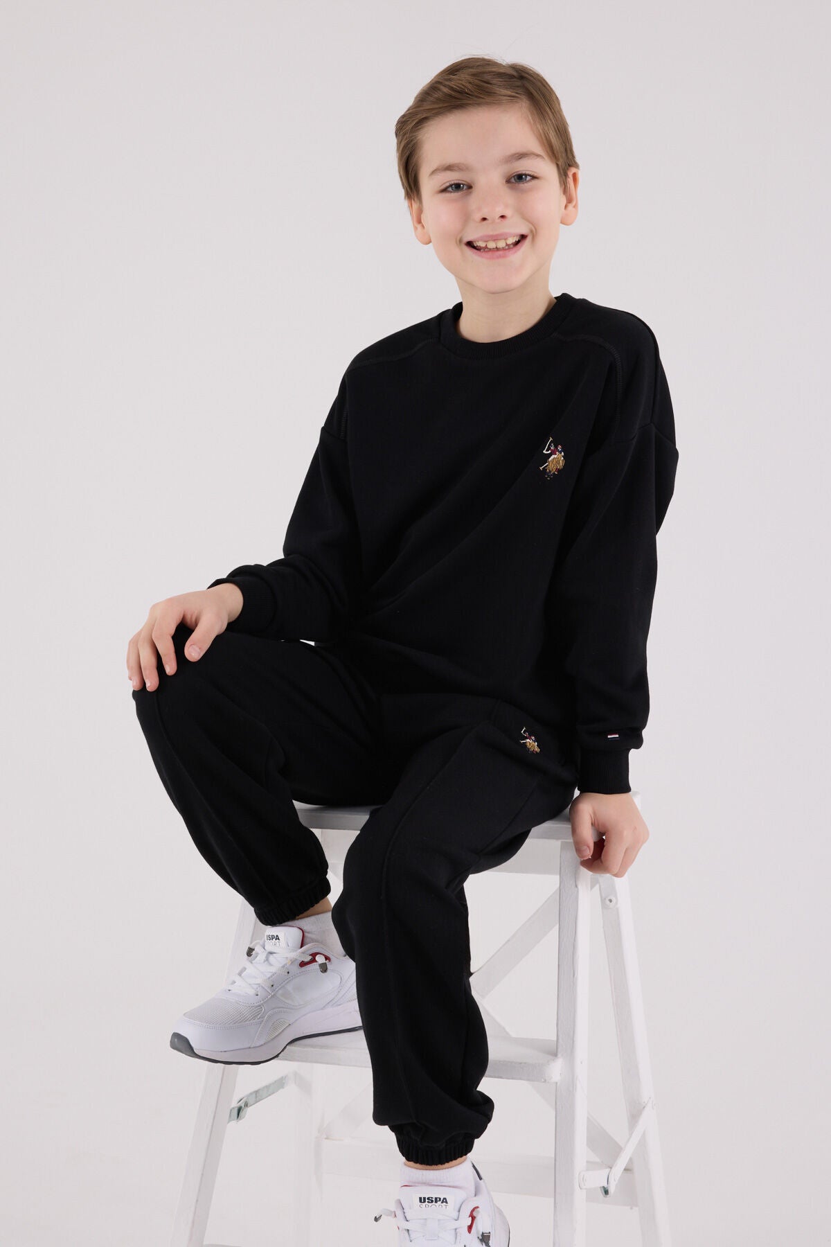 U.S. Polo Assn Boys Black Tracksuit Set