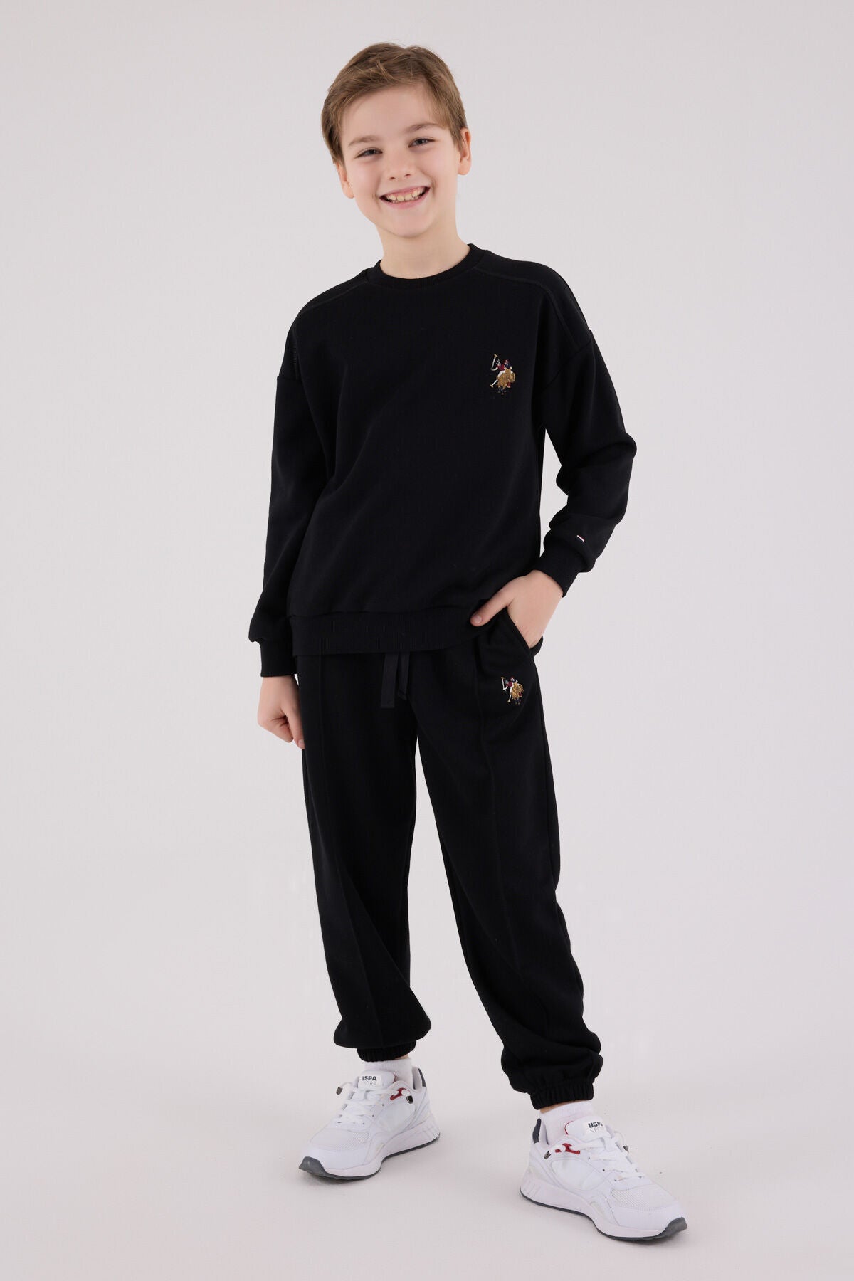 U.S. Polo Assn Boys Black Tracksuit Set