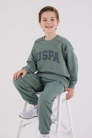 U.S. Polo Assn Boys Dark Green Tracksuit Set
