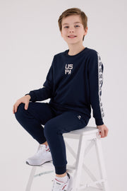 U.S. Polo Assn. Boys Navy Jumpsuit Set