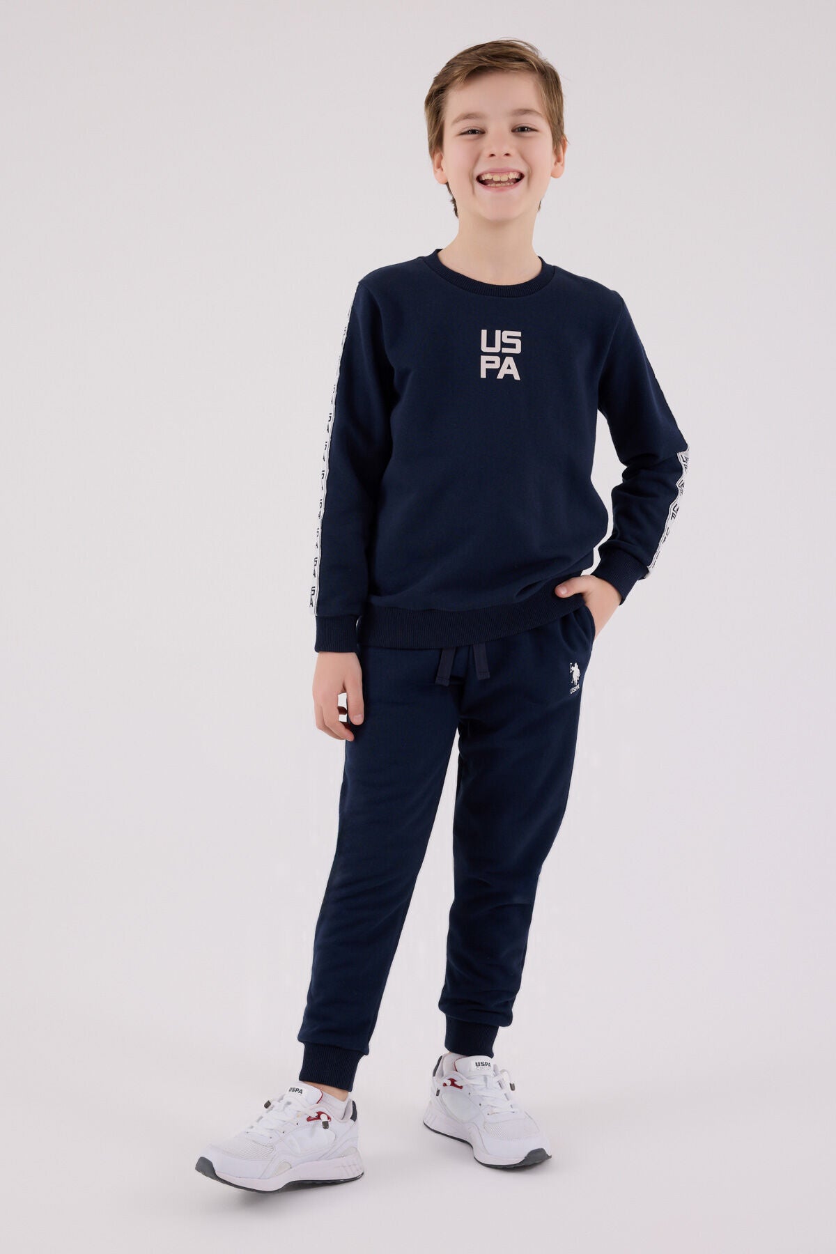 U.S. Polo Assn. Boys Navy Jumpsuit Set