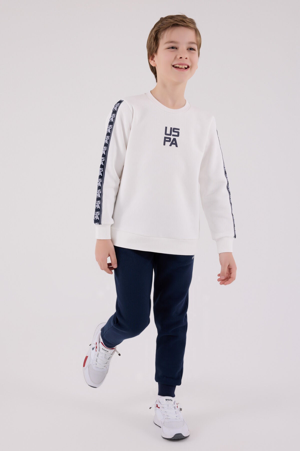 U.S. Polo Assn. Boys White Jumpsuit Set