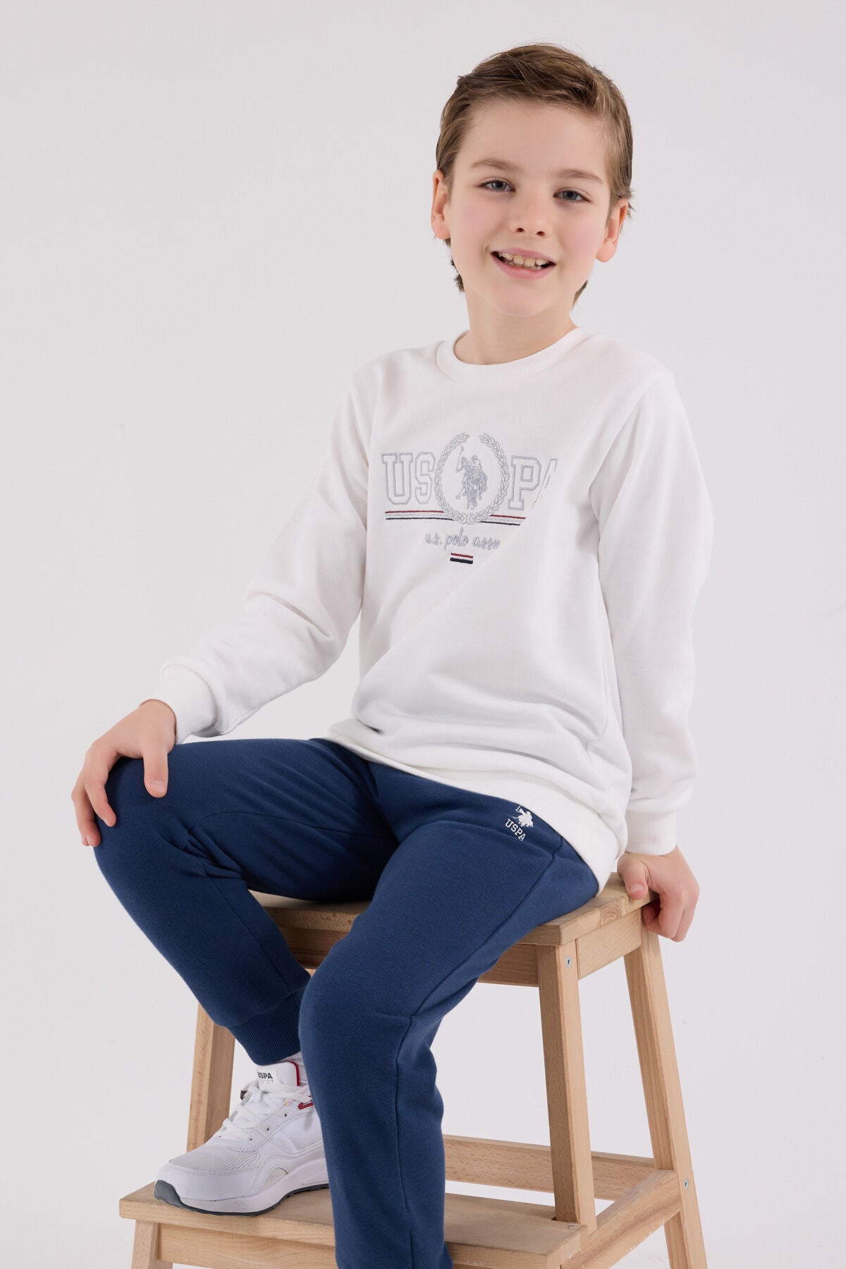 U.S. Polo Assn Boys White Tracksuit Set