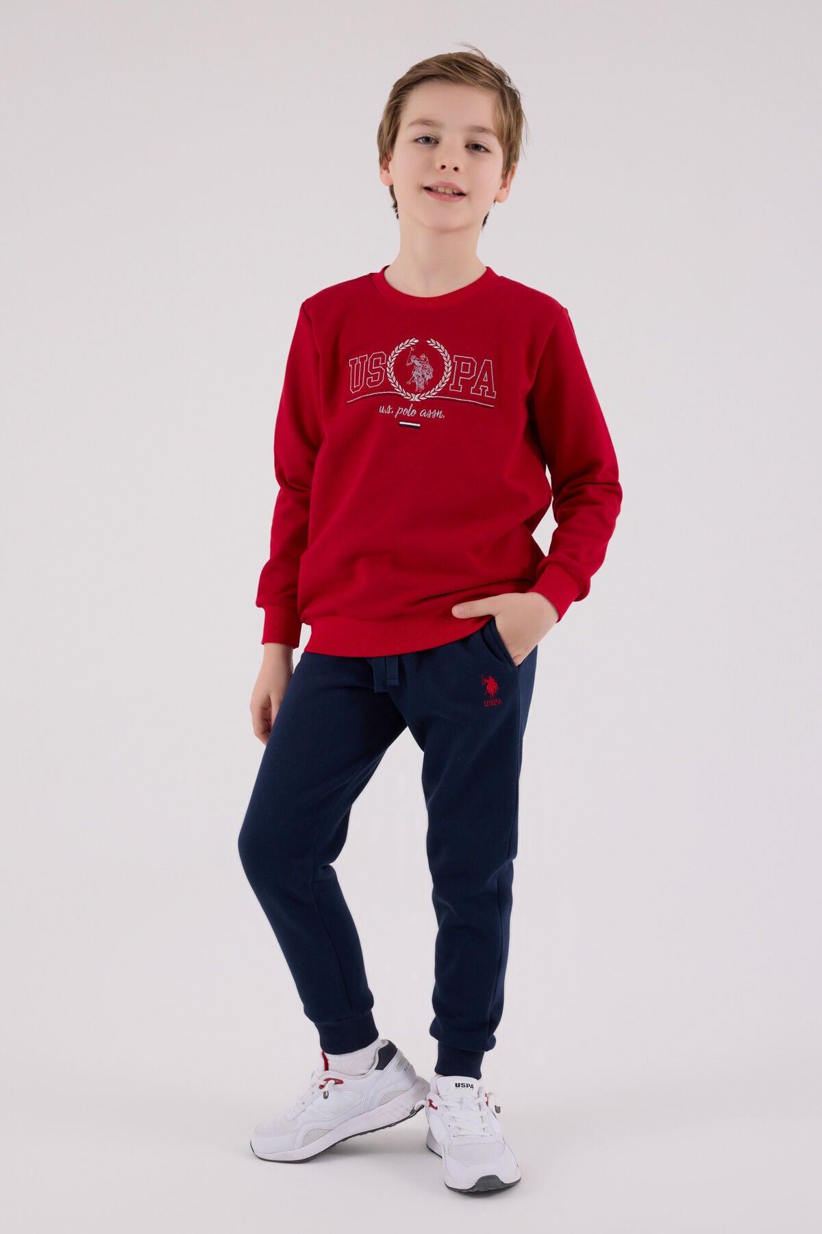 U.S. Polo Assn. Boys Red Jumpsuit Set