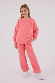 U.S. Polo Assn Girls Neon Pink Tracksuit Set
