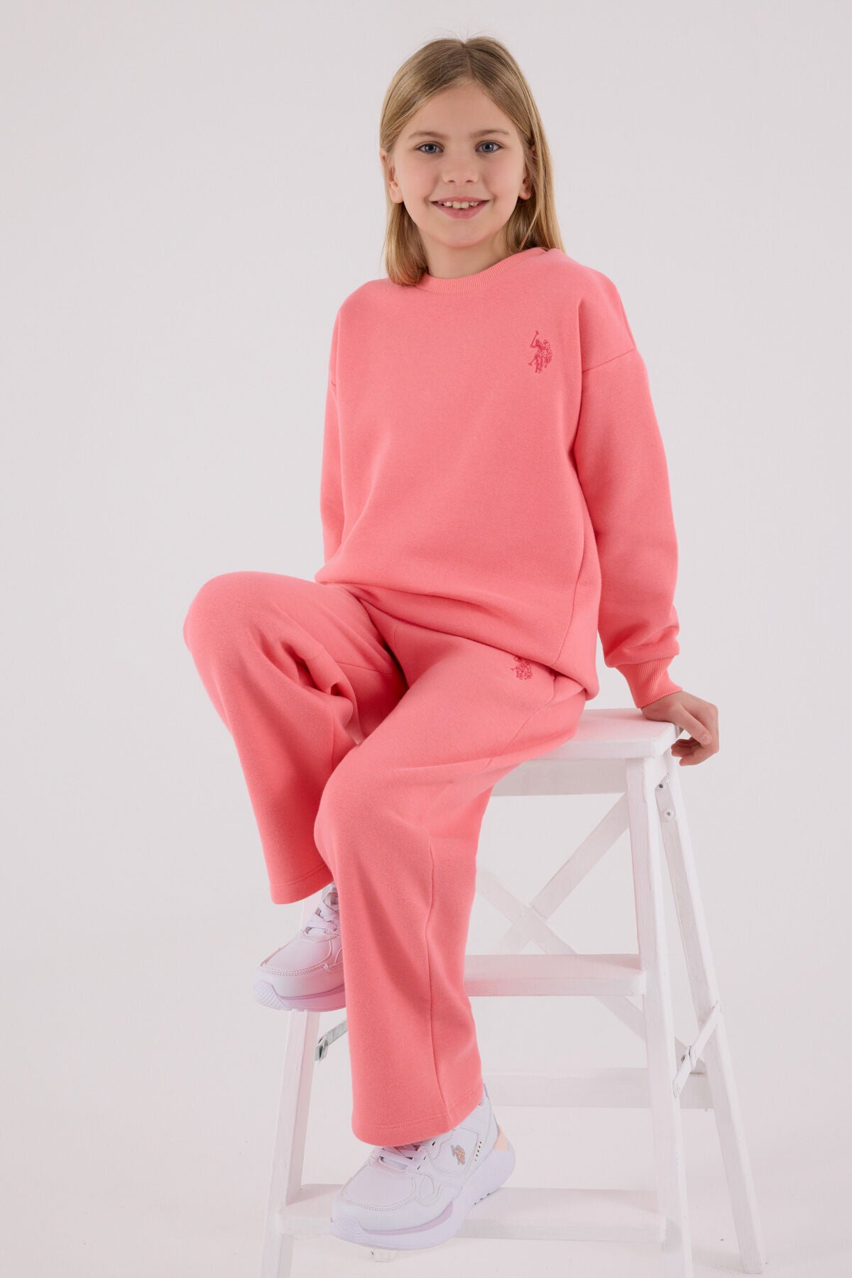 U.S. Polo Assn Girls Neon Pink Tracksuit Set