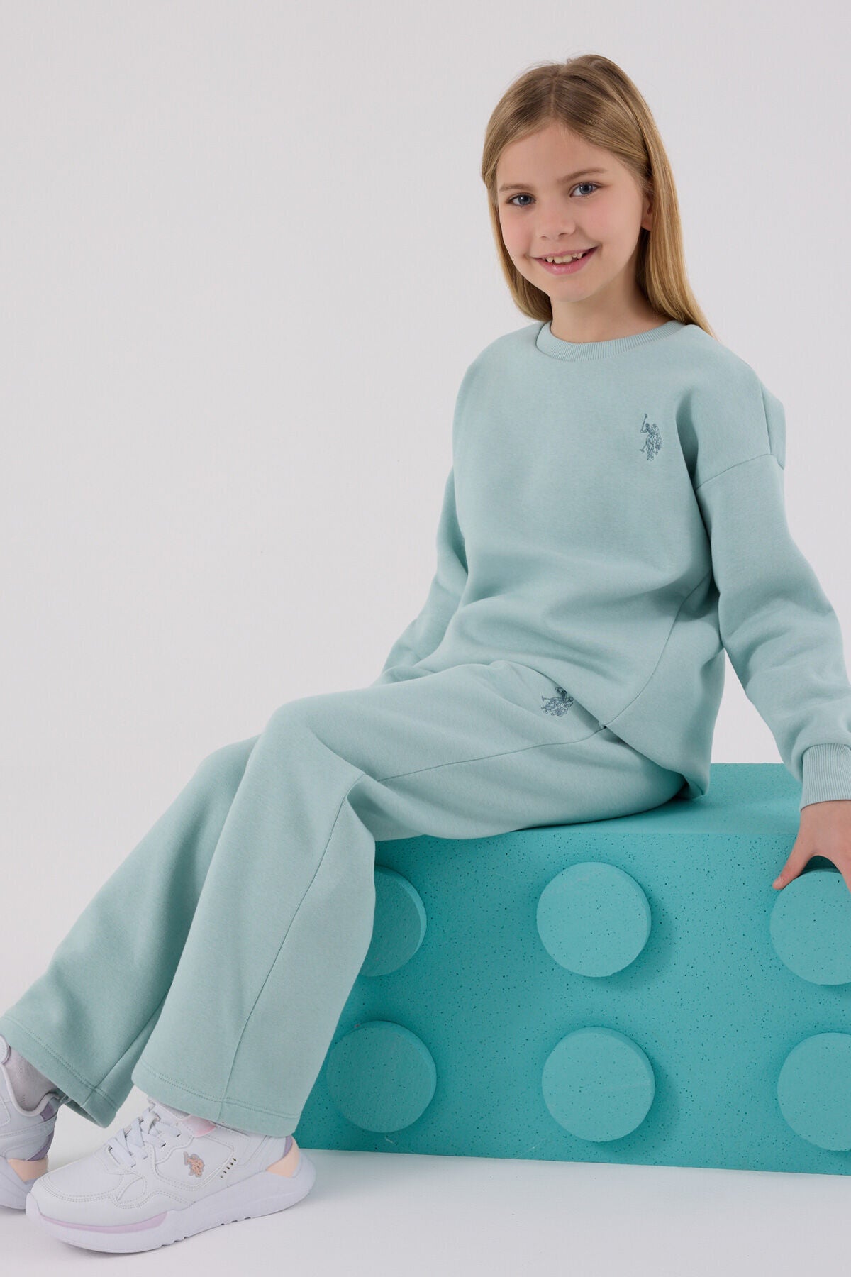 U.S. Polo Assn Girls Sea Green Tracksuit Set