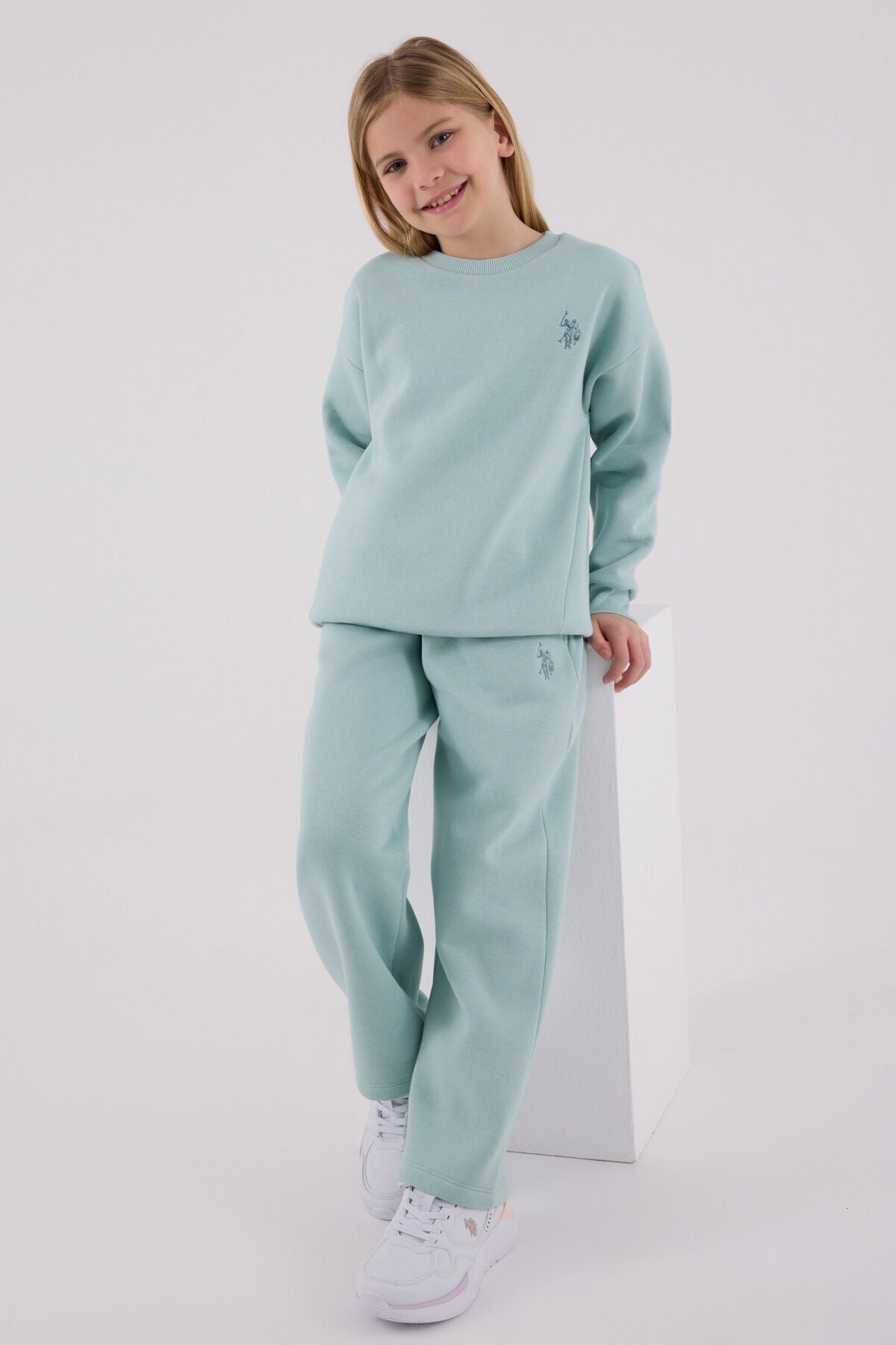 U.S. Polo Assn Girls Sea Green Tracksuit Set