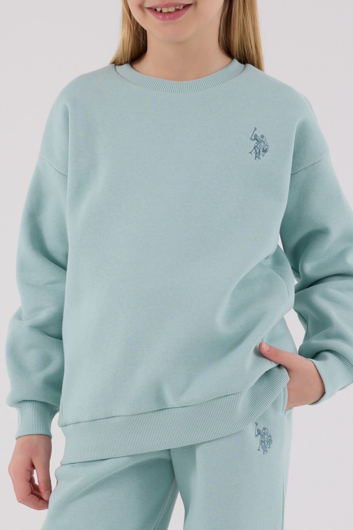 U.S. Polo Assn Girls Sea Green Tracksuit Set