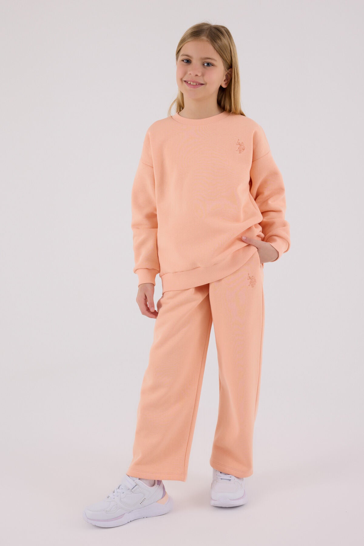 U.S. Polo Assn Girls Salmon Tracksuit Set
