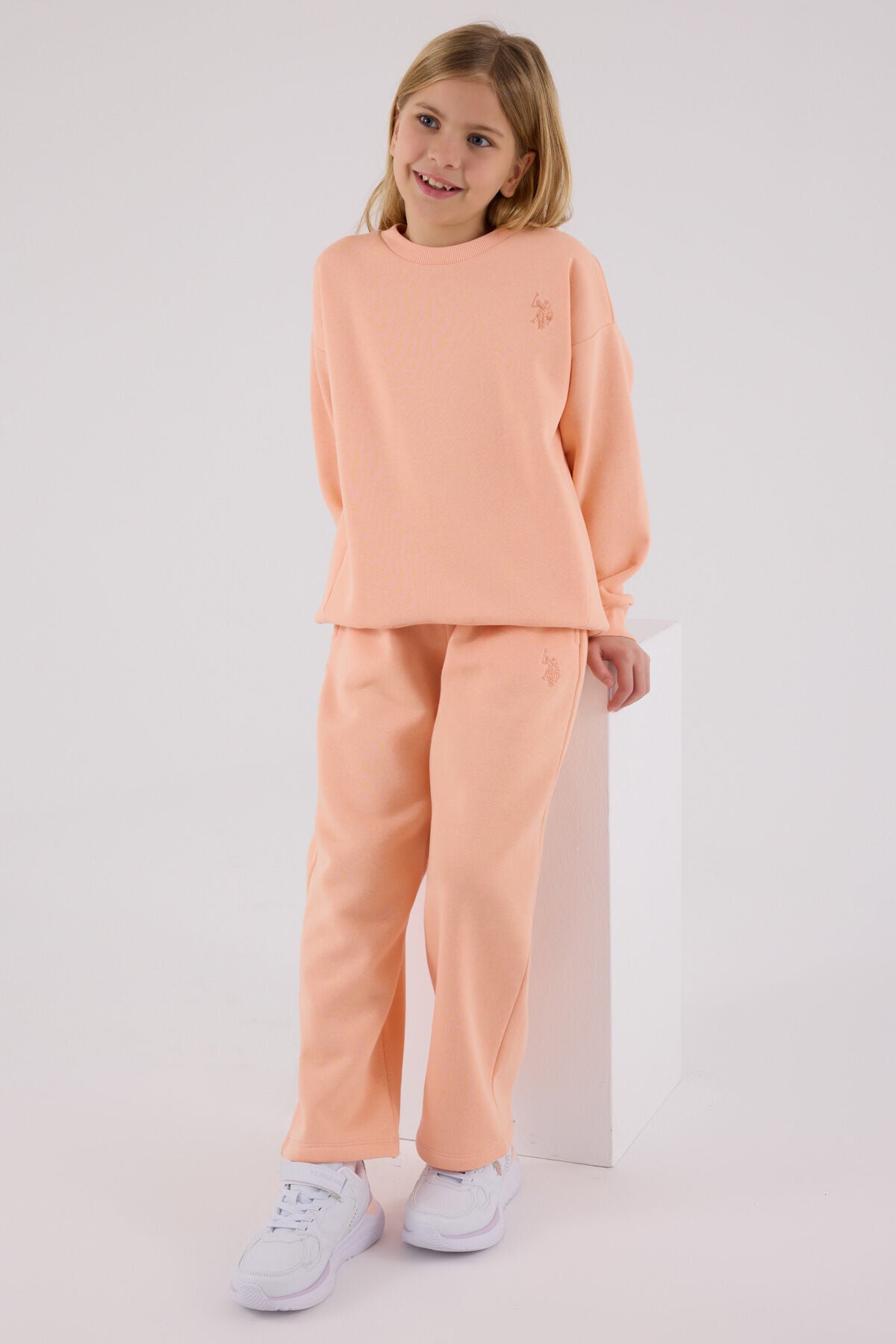 U.S. Polo Assn Girls Salmon Tracksuit Set