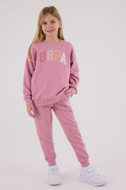 U.S. Polo Assn Girls Dusty Rose Tracksuit Set