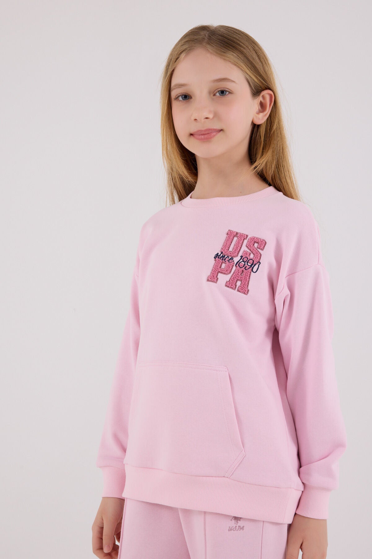 U.S. Polo Assn. Girls Pink Jumpsuit Set