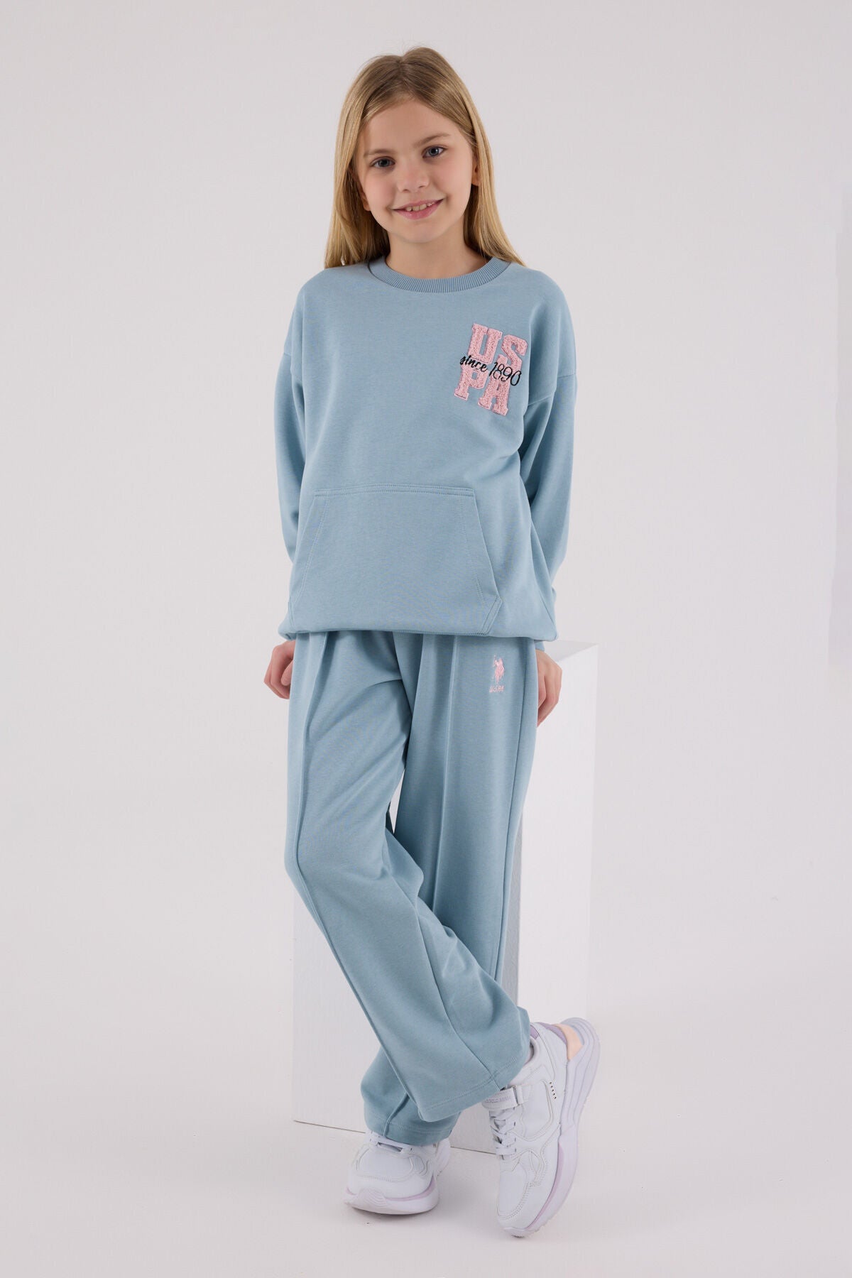 U.S. Polo Assn. Girls Soft Green Jumpsuit Set