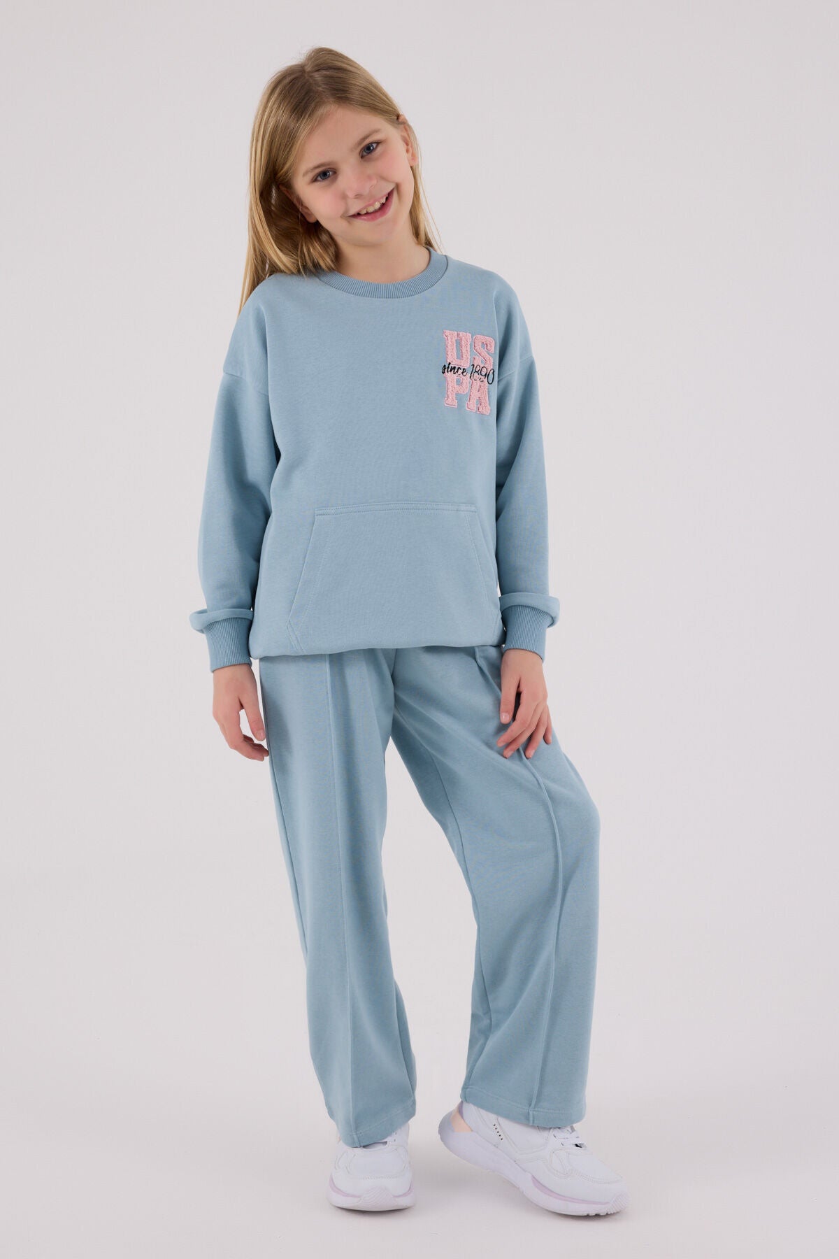 U.S. Polo Assn. Girls Soft Green Jumpsuit Set