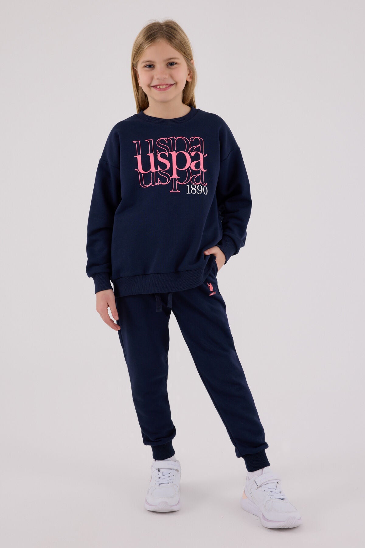 U.S. Polo Assn. Girls Navy Jumpsuit Set