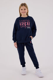 U.S. Polo Assn. Girls Navy Jumpsuit Set