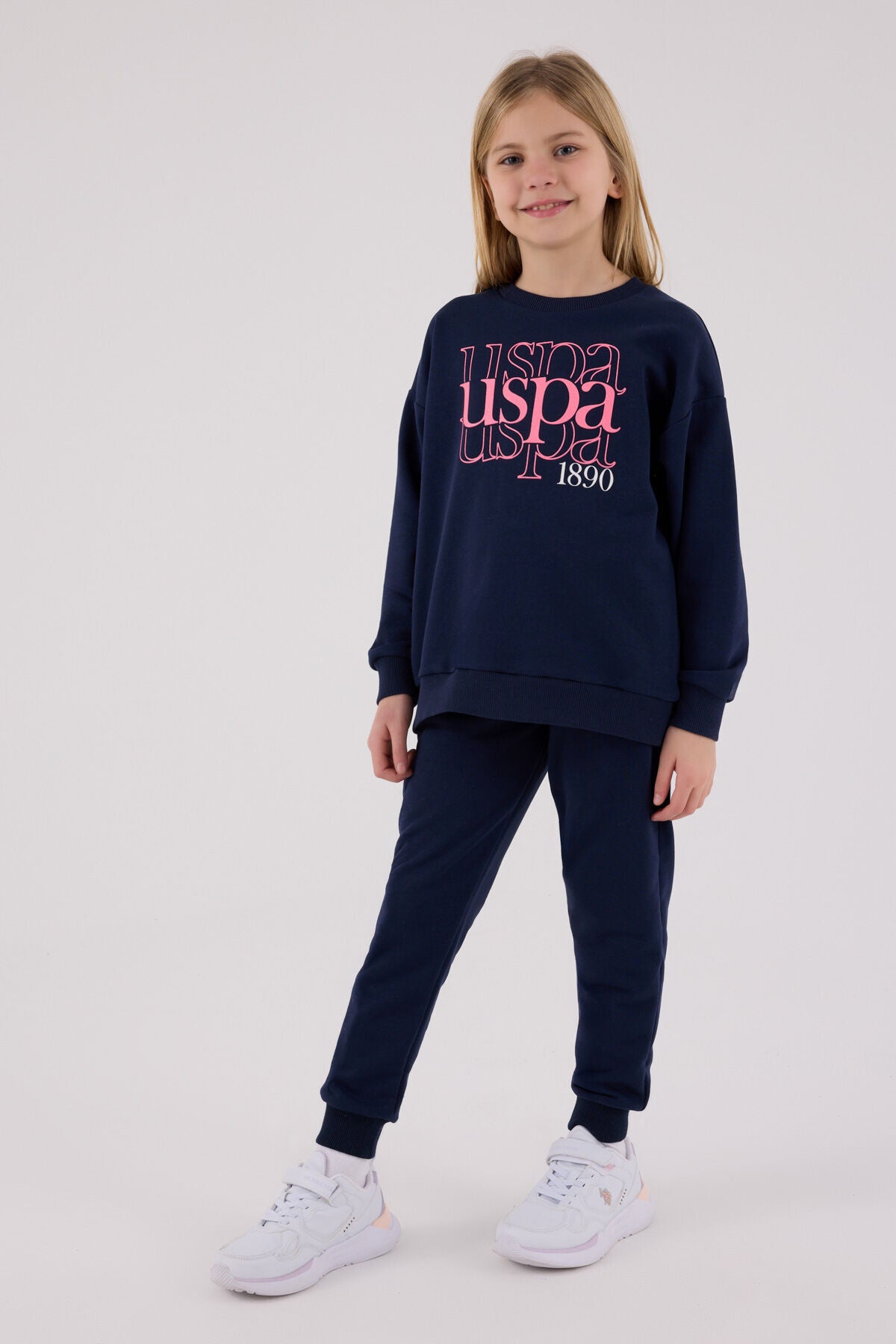 U.S. Polo Assn. Girls Navy Jumpsuit Set