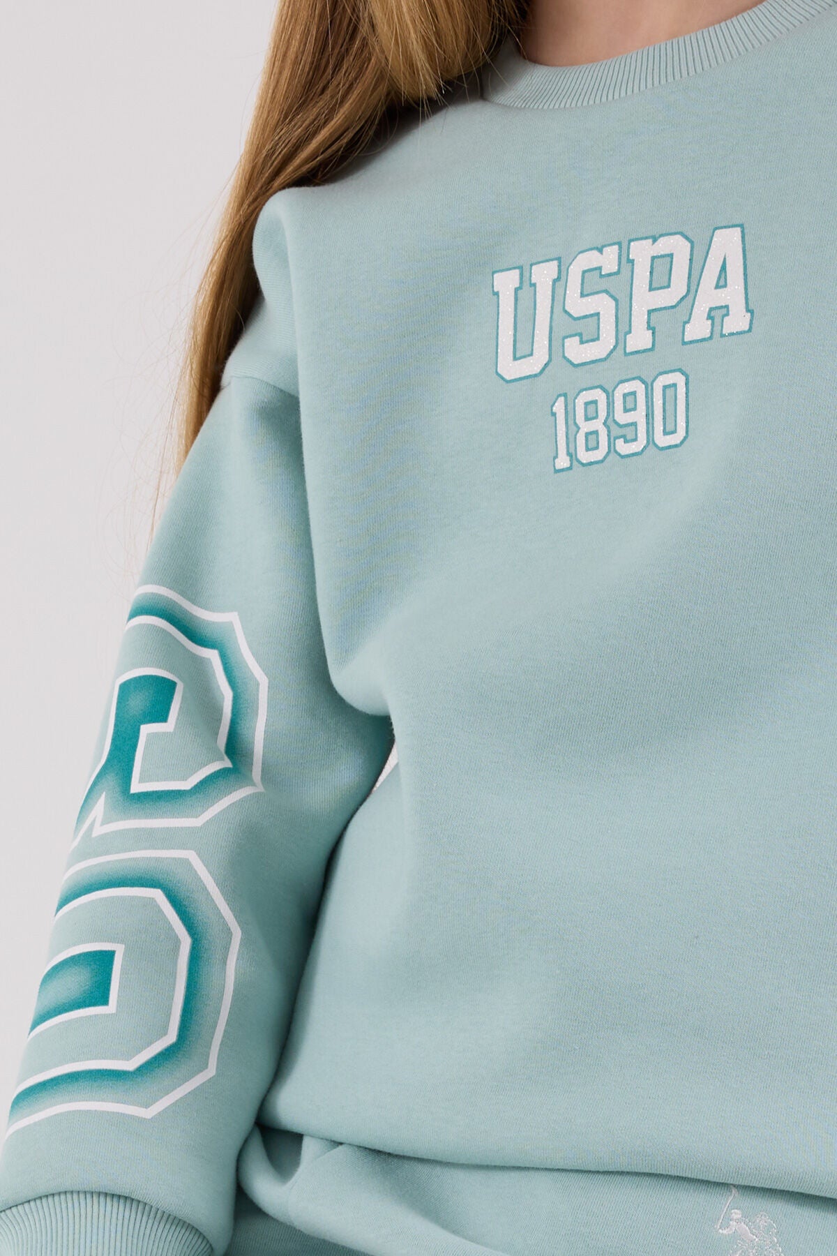 U.S. Polo Assn. Girls Sea Green Jumpsuit Set