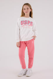 U.S. Polo Assn. Girls White Jumpsuit Set