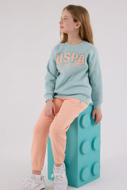 U.S. Polo Assn. Girls Sea Green Jumpsuit Set