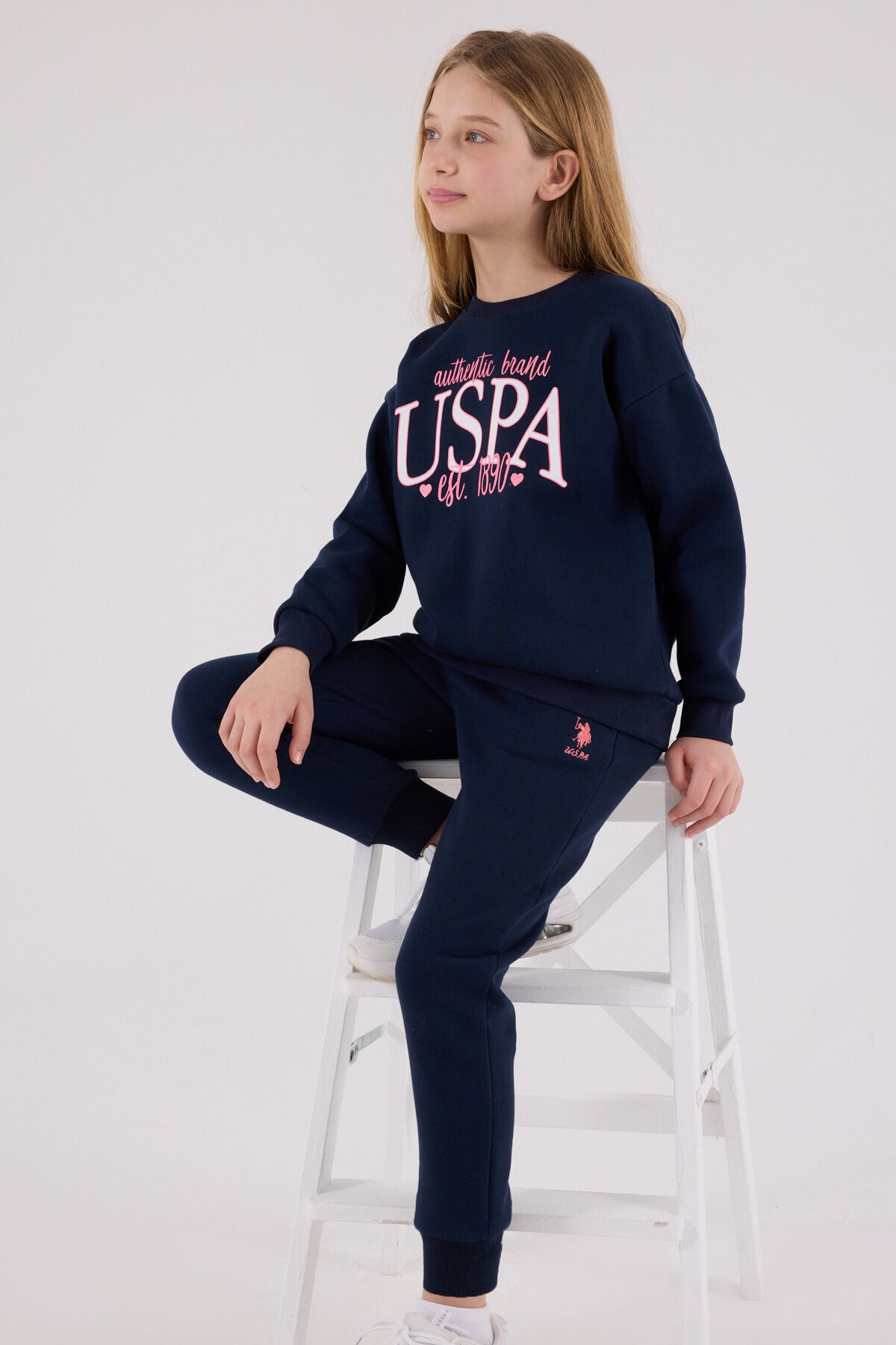 U.S. Polo Assn Girls Navy Tracksuit Set