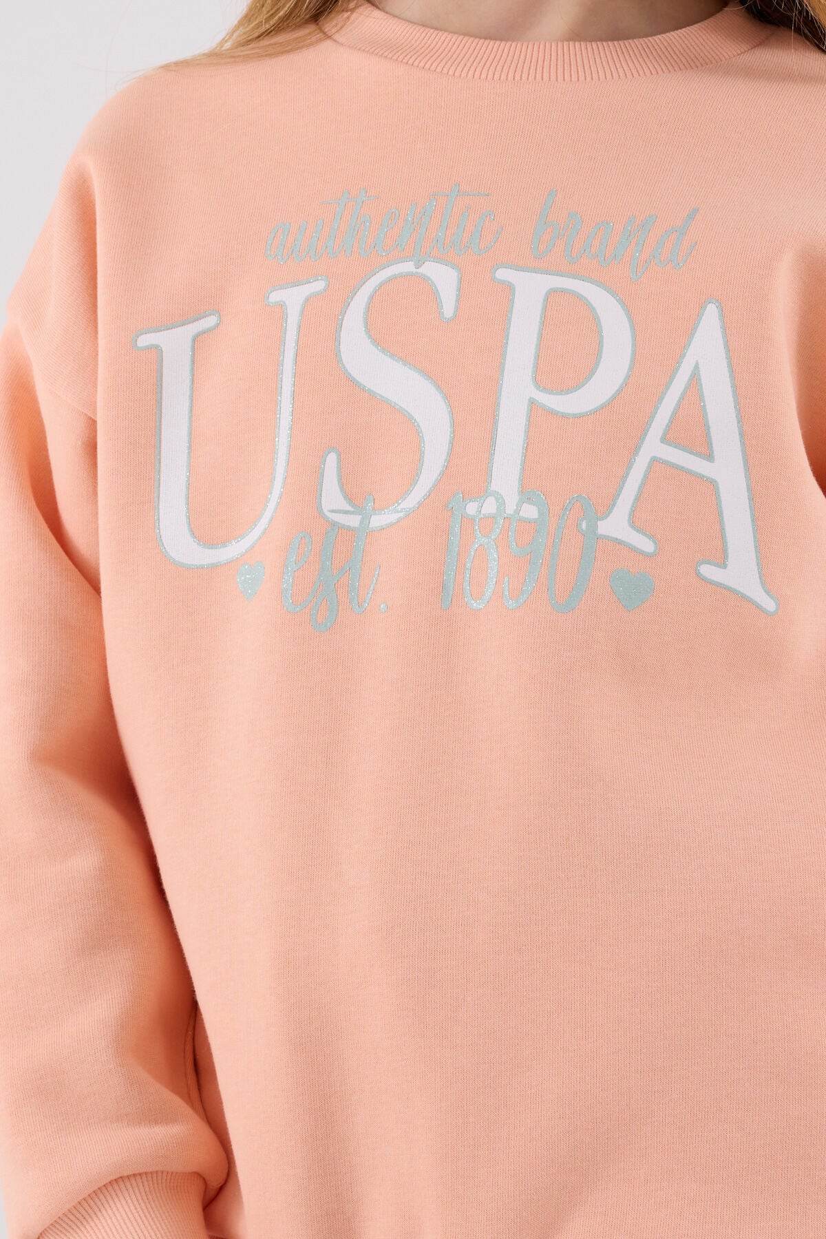 U.S. Polo Assn. Girls Salmon Jumpsuit Set