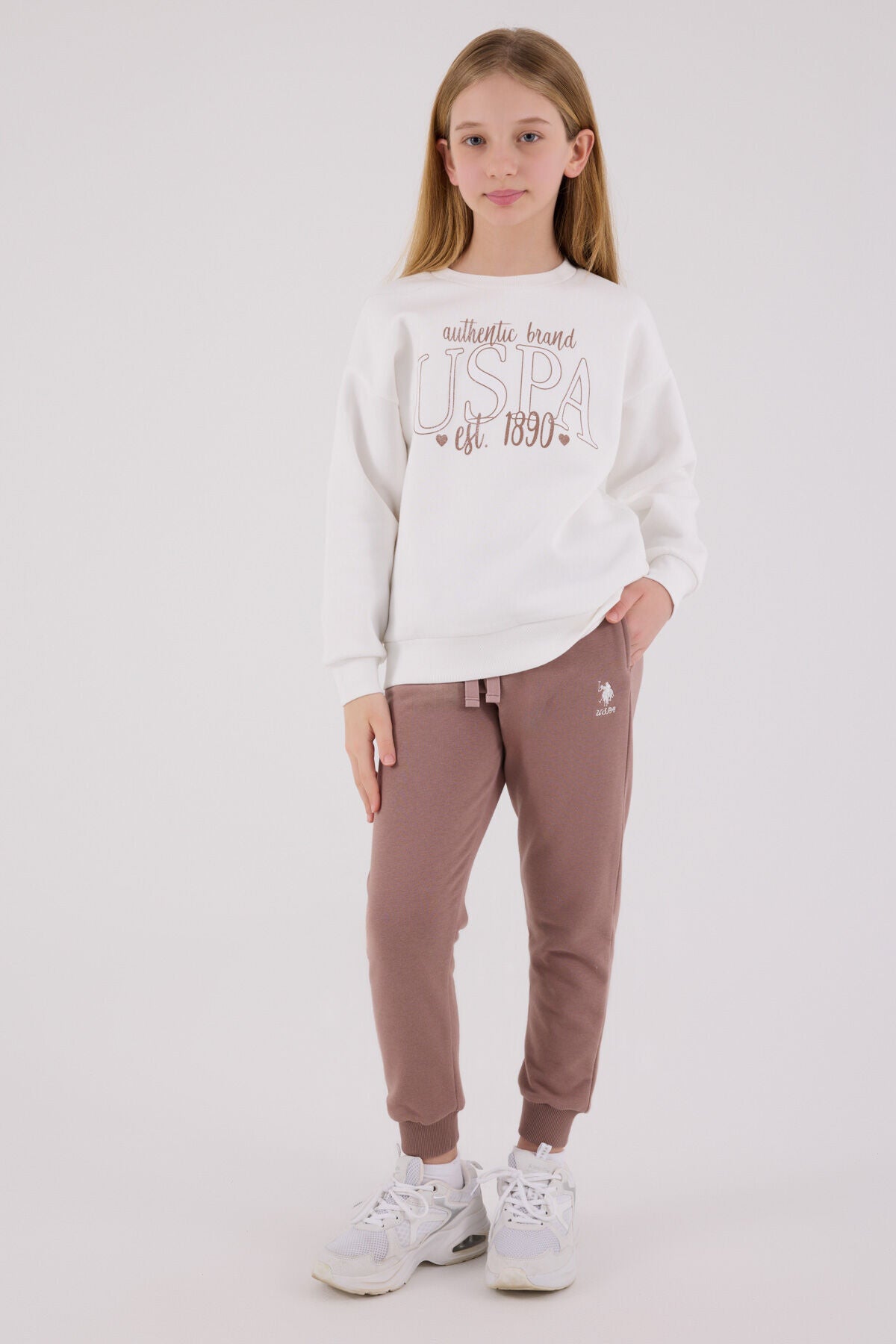 U.S. Polo Assn. Girls White Jumpsuit Set