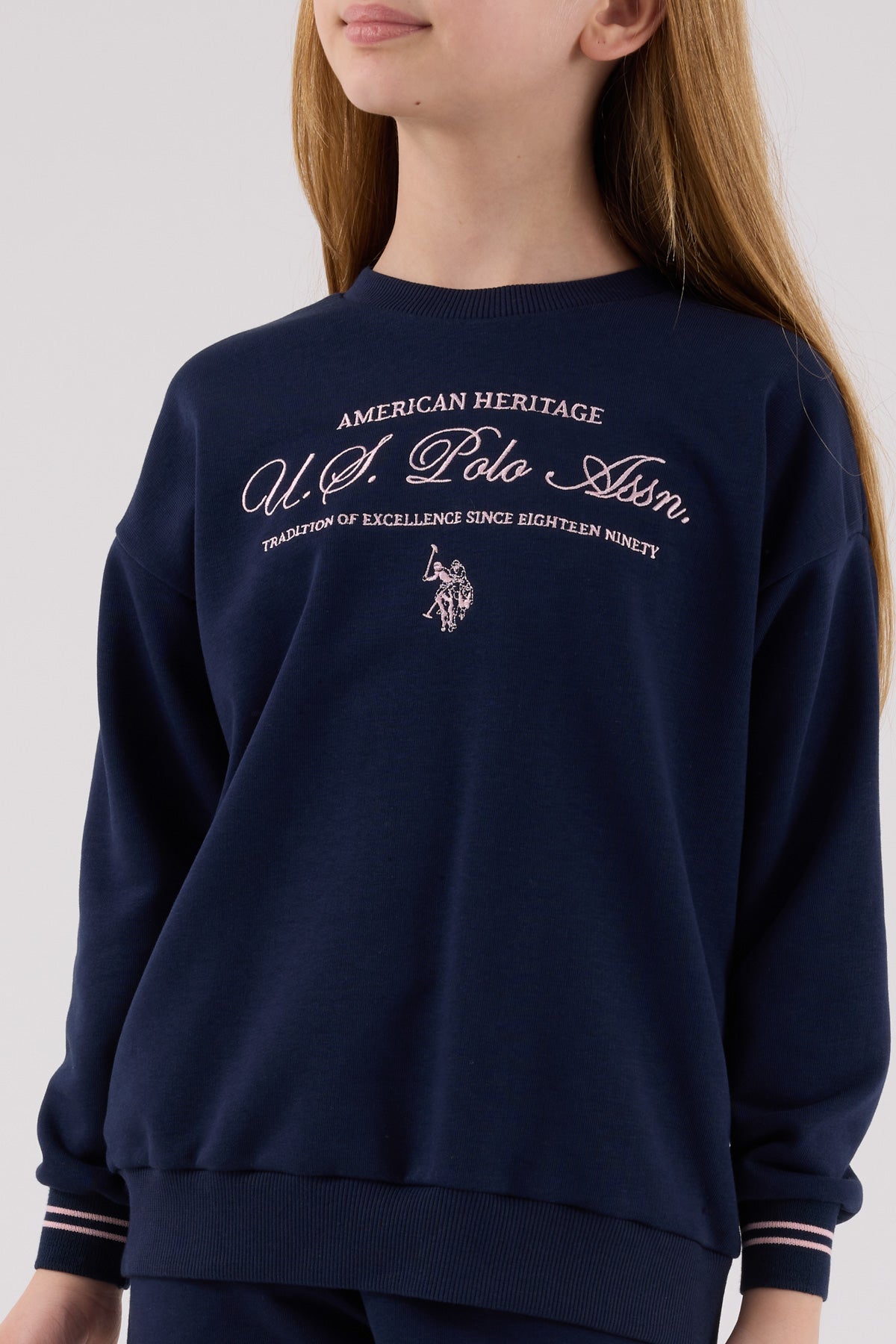 U.S. Polo Assn. Girls Navy Jumpsuit Set