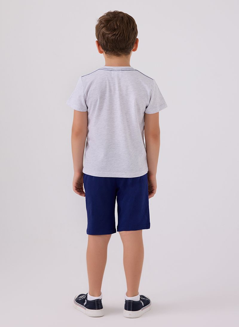 U.S. Polo Assn. Boys Grey Melange Bermuda Set