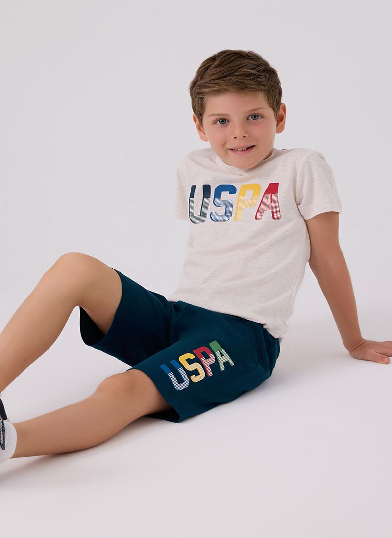 U.S. Polo Assn. Boys Beige Bermuda Set