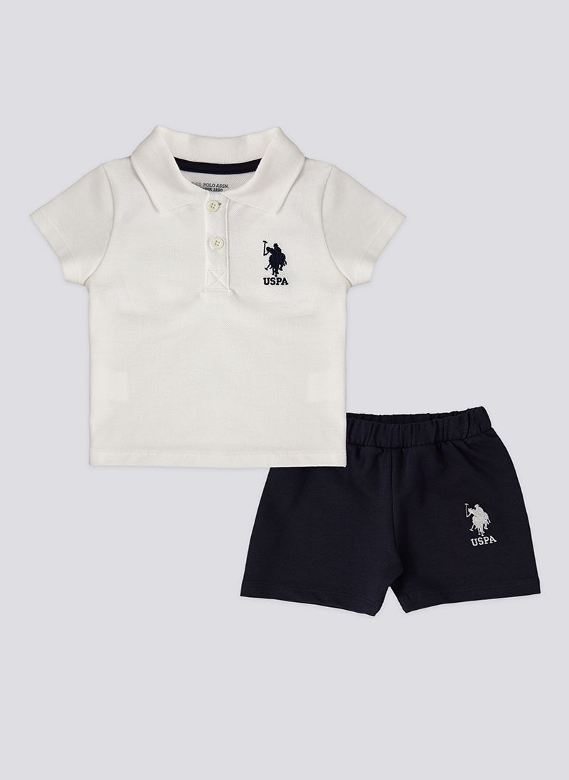 U.S. Polo Assn. Collar Beige Baby Boys Set