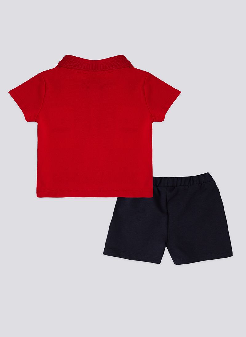 U.S. Polo Assn. Collar Red Baby Boys Set