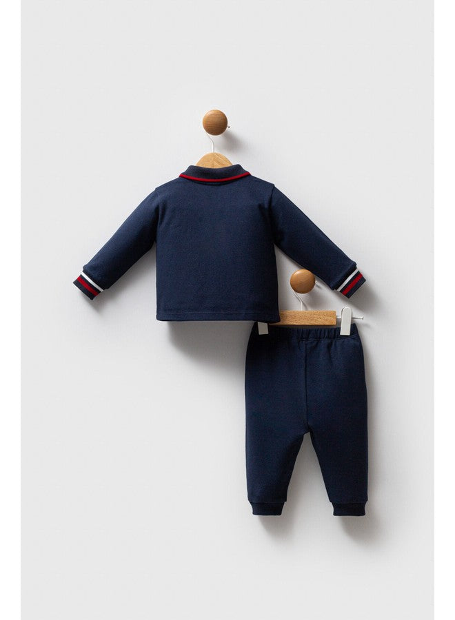 U.S. Polo Assn. Baby Boys 2-Piece Navy Set
