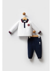 U.S. Polo Assn. Baby Boys 2-Piece White/Black Set