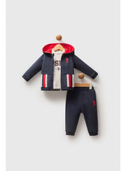 U.S. Polo Assn. Baby Boys 3-Piece Navy Set