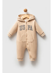 U.S. Polo Assn. Baby Boys Beige Overalls