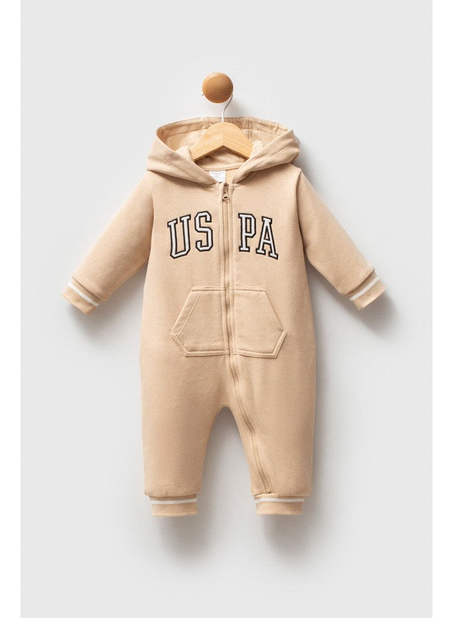 U.S. Polo Assn. Baby Boys Beige Overalls