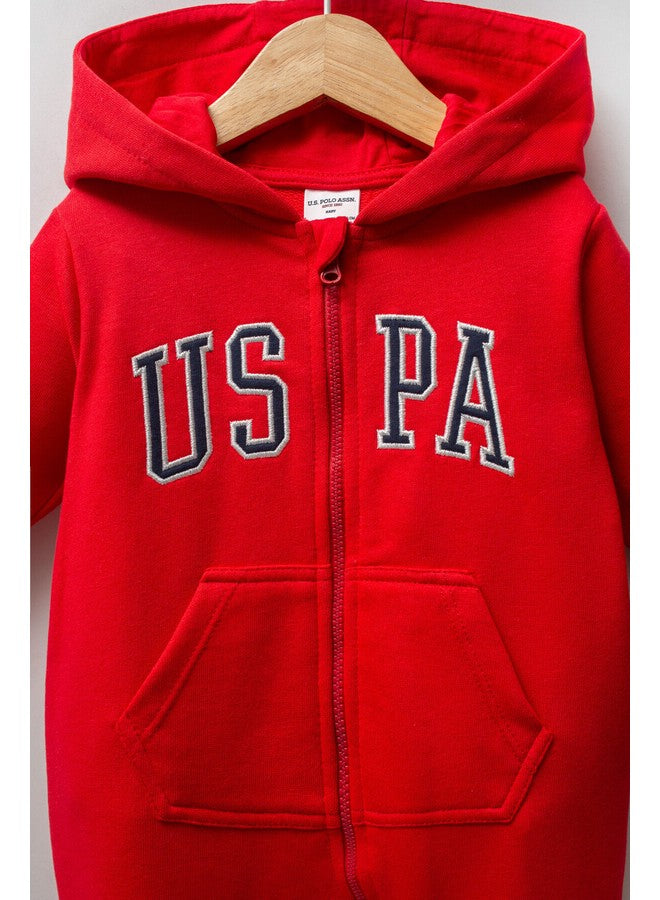 U.S. Polo Assn. Baby Boys Red Overalls