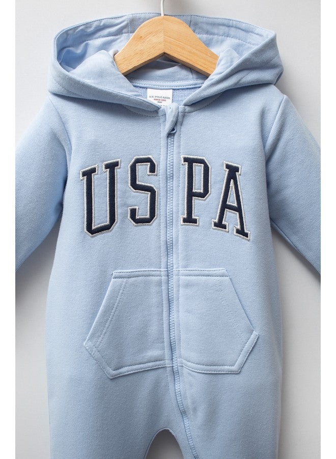 U.S. Polo Assn. Baby Boys Cobalt Overalls