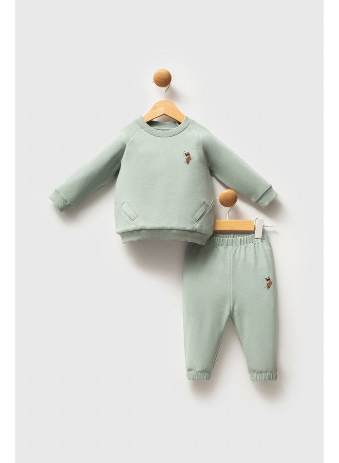 U.S. Polo Assn. Baby Boys 2-Piece Green Set