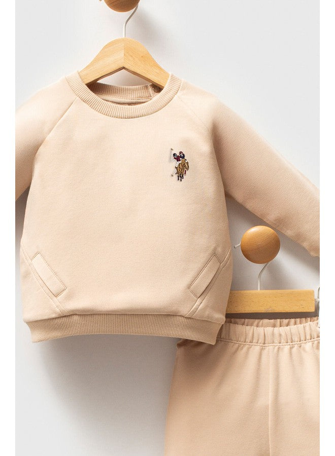 U.S. Polo Assn. Baby Boys 2-Piece Beige Set