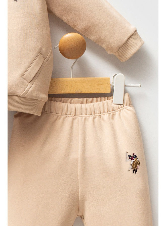 U.S. Polo Assn. Baby Boys 2-Piece Beige Set